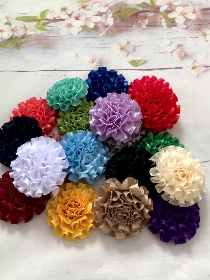 Ribbon Flowers ( No Hair Clip ) Hair Accessories Diy - Temu