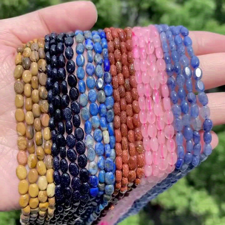 Natural Oval Stone Spacer Beads for DIY Jewelry Making