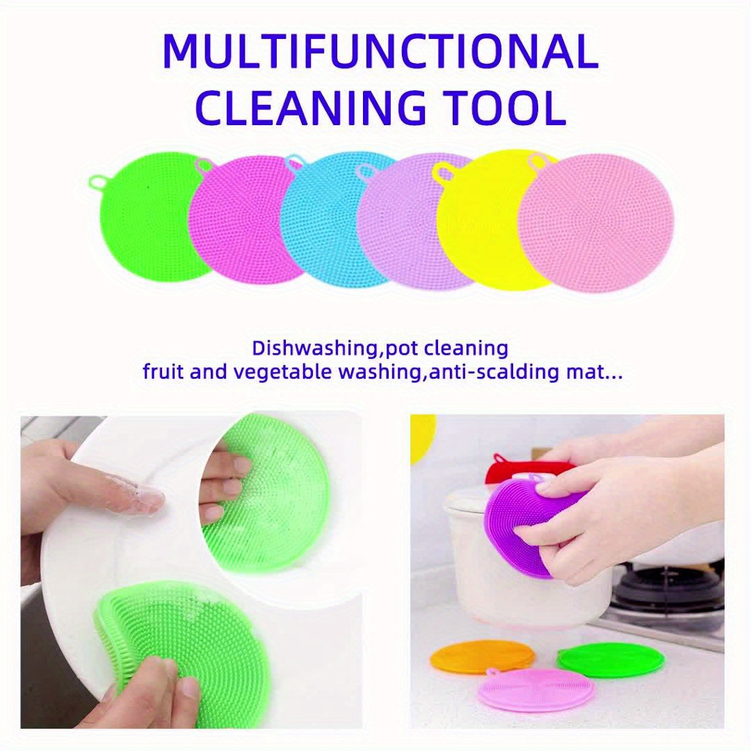 Silicone Dishwashing Scrubber Durable Dishwashing Brush - Temu