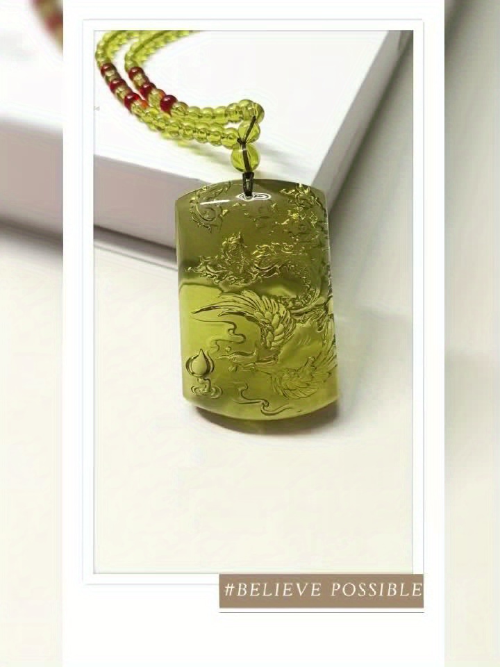 Elegant Amber Phoenix Pendant Necklace Set, Gift Choice