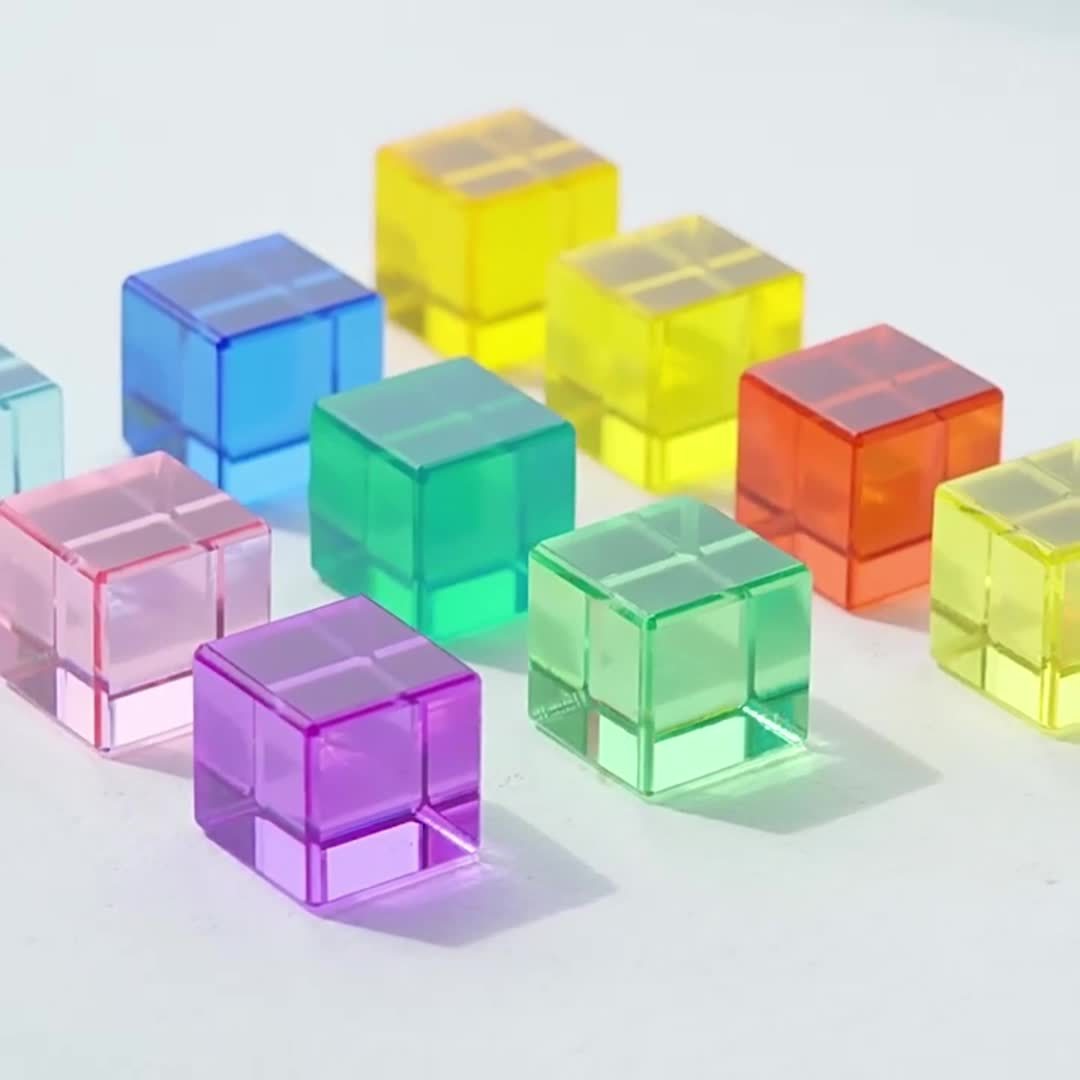 Acrylic Transparent Cube Gem Building Blocks Puzzle Toy