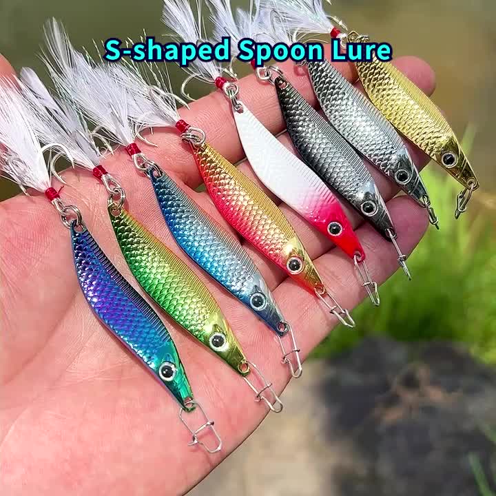 5 Pieces Set Of Metal Baits For Sea Fishing, Metal Sequin Lures Obliquely  Cut Sequins Metal Long Cast Sea Fishing 7cm21g Sea Cocked Bass Sequin Lures