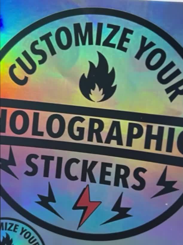 Rainbow Holographic Thank You Stickers, 50/100pcs