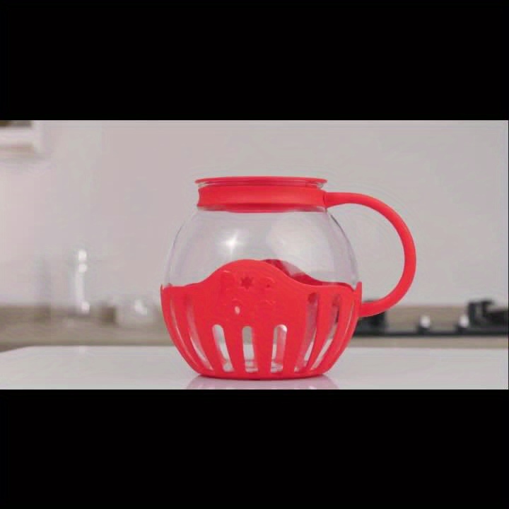 Ecolution Original Microwave Micro-Pop Popcorn Popper Borosilicate Glass,  Dishwasher Safe, BPA Free, 3 Qt - Family Size, Red