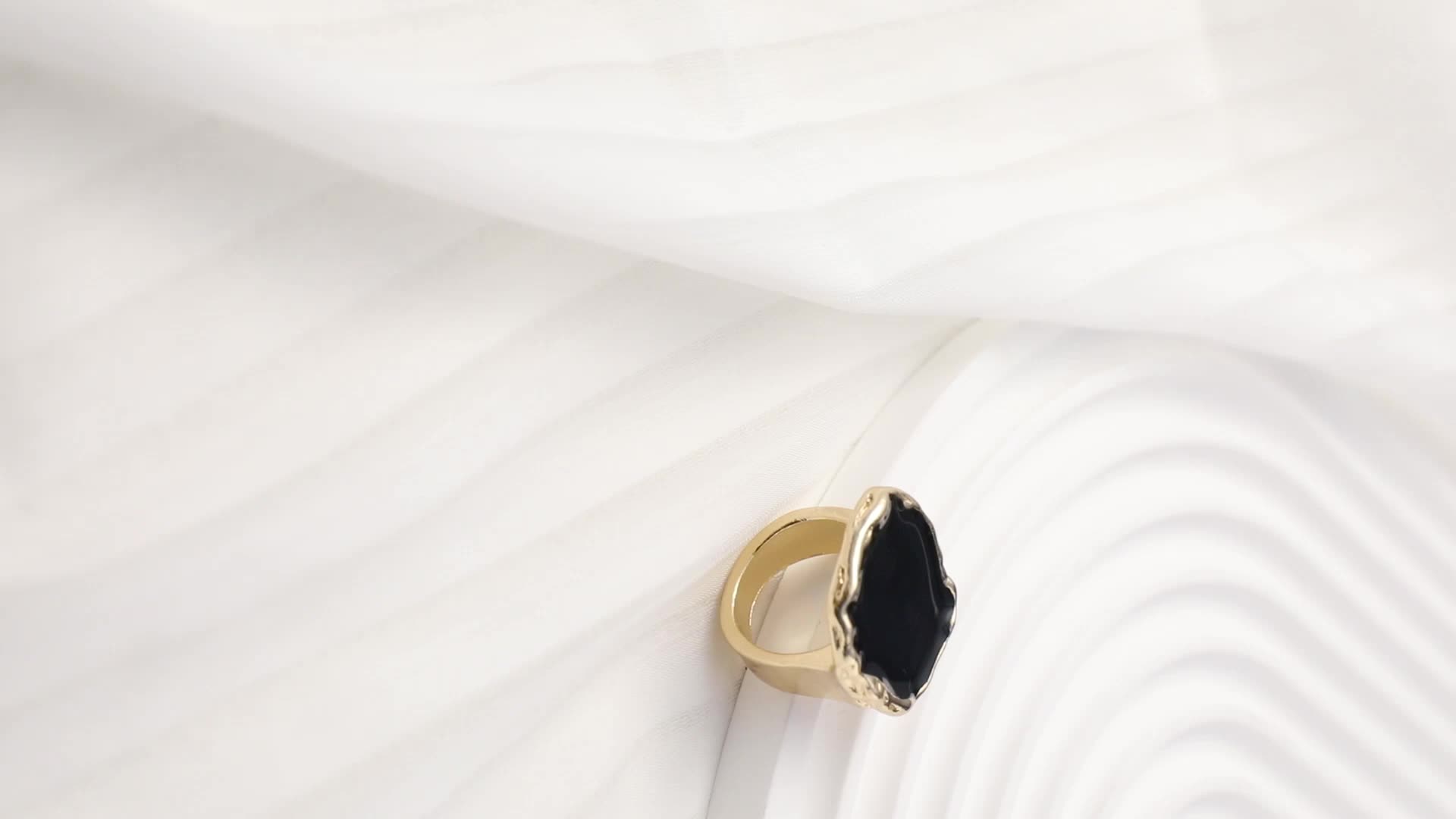 Large Crystal Statement Ring Black Ring Acrylic Ring Trendy 