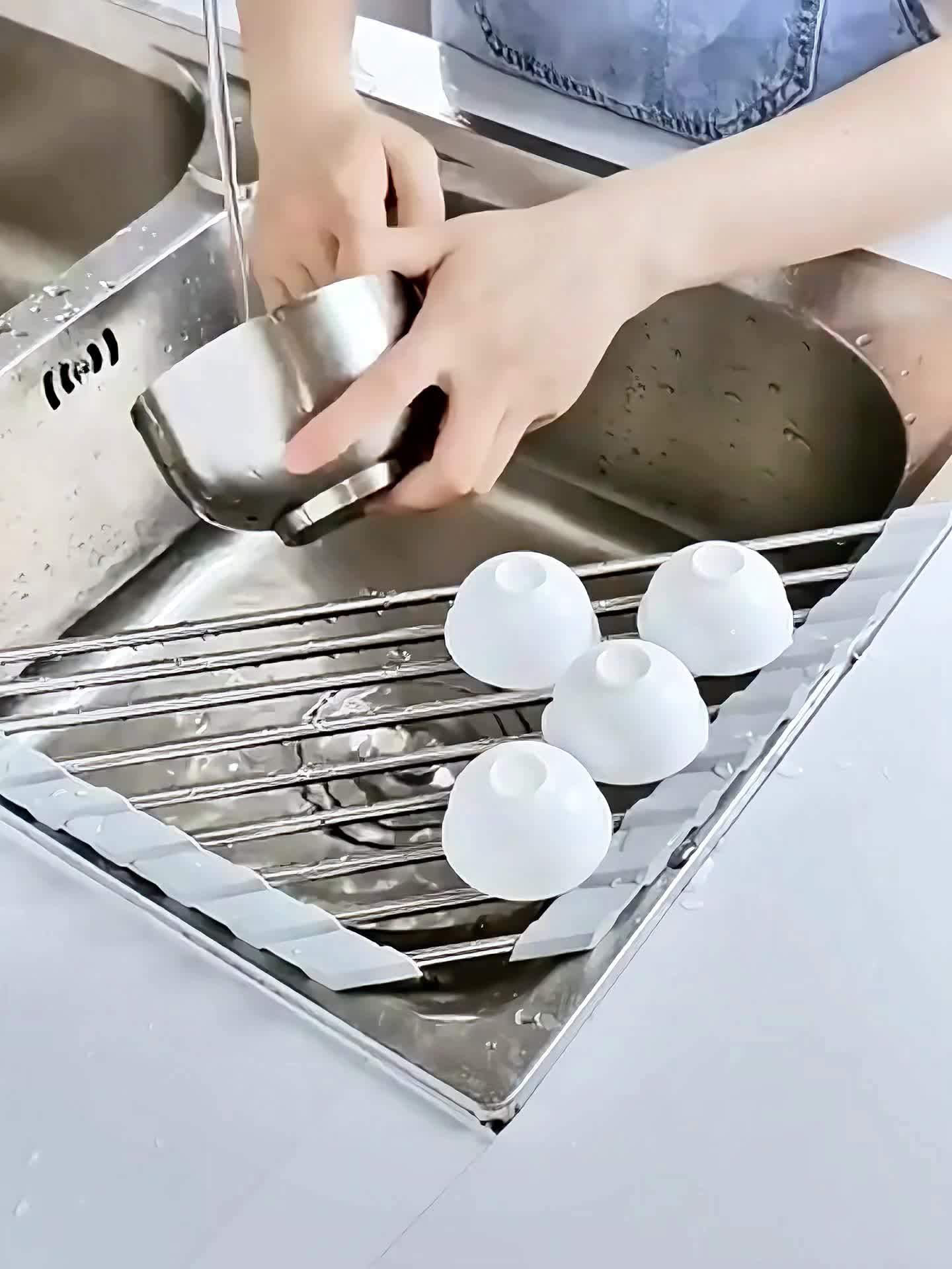 Triangle Roll Type Dish Drying Rack For Sink, Drain Rack For Sponge, Brush,  Towel, Hand Sanitizer, Bathroom And Kitchen Supplies - Temu