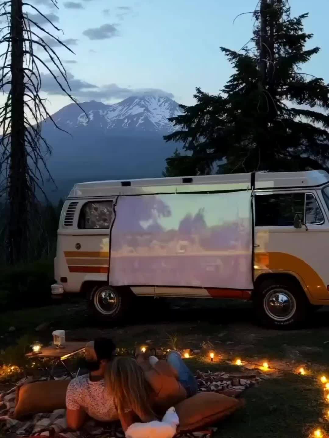RV Camping Outdoor Projection Curtain Cloth HD Projector