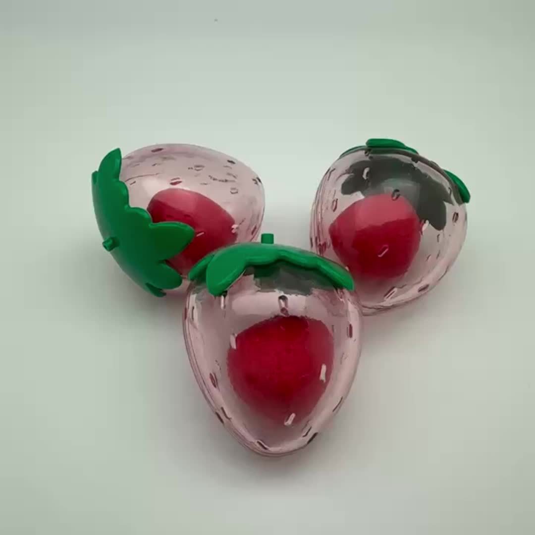 Strawberry-Shaped Pet Toy with Squeaky Ball Inside