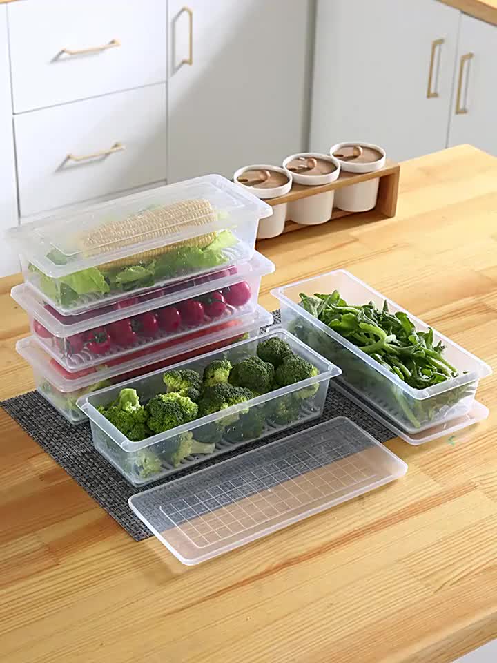 Portable Refrigerator Storage Box, Stackable Kitchen Fruit And Vegetable  Drinks, Cooler Storage, Transparent Fresh-keeping Box, Refrigerator Fruit  Vegetable Crisper, Eggs Ginger Garlic Green Onion Food Storage Containers,  Home Kitchen Utensil - Temu