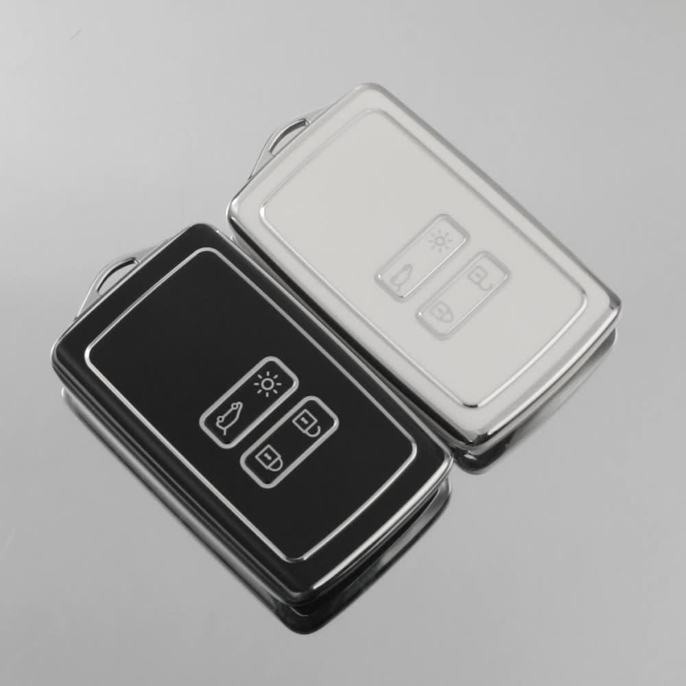 Qirc Leder Autoschlüsselhülle Box, für Renault Clio Scenic Megane Duster  Sandero Captur Twingo Koleos Schlüsselanhänger Smart Car Key (Brown line) :  : Auto & Motorrad