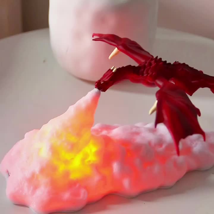 LINGJIONG Lampe dragon - Cadeau créatif - Lampe dragon qui respire le feu -  nuit en forme dragon - Cadeau pour garçons et filles - Convient pour