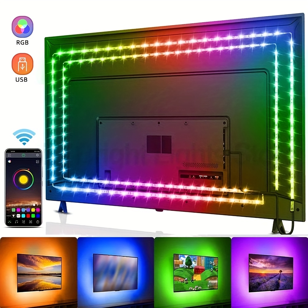 Desktop Background Ambient Light Streamer Neon Rgbic Light - Temu