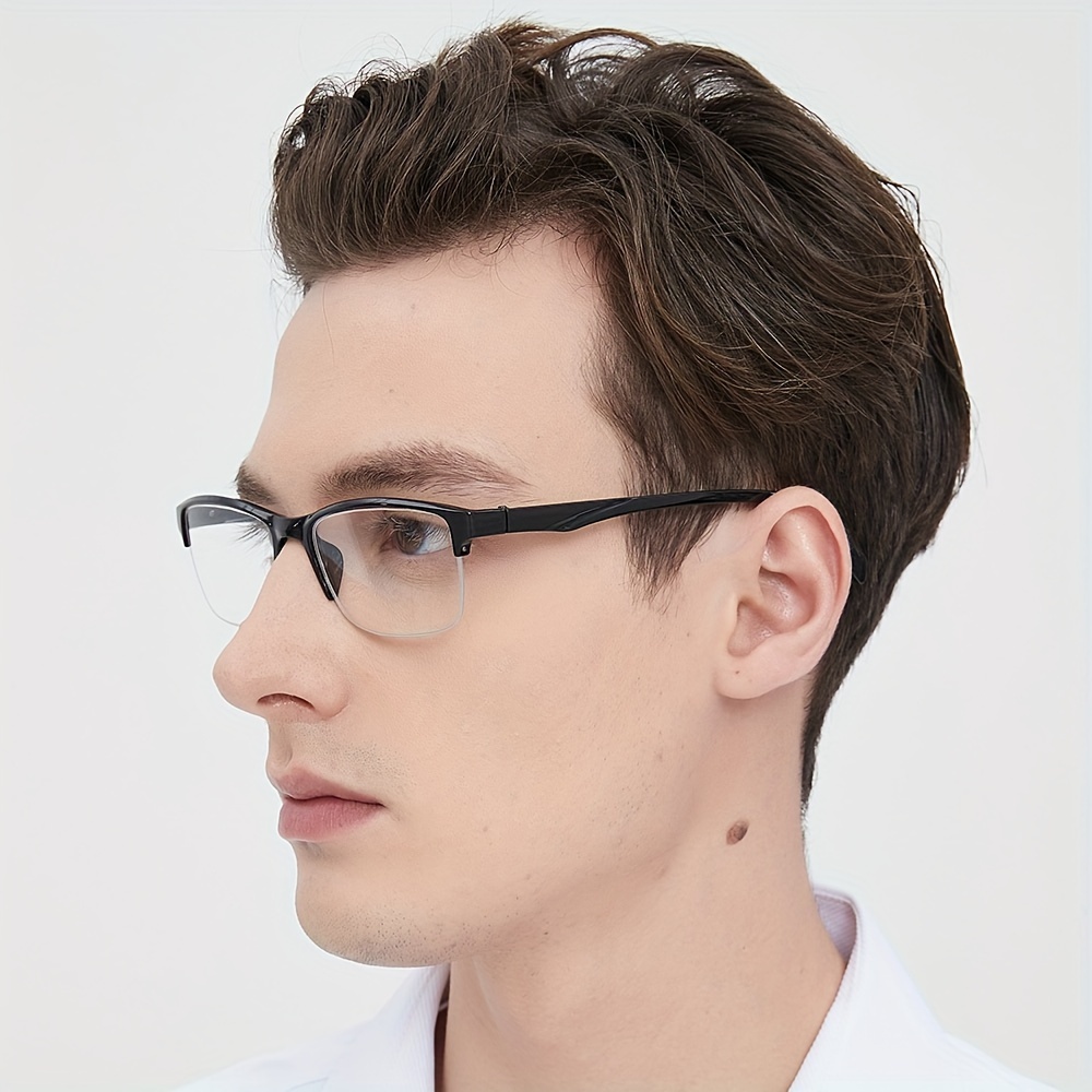 Hombres y mujeres gafas de lectura de resina negra 1.75 media montura port til ultraligero magnificaci n presbicia hipermetrop a gafas cuadradas 1.5 2.0 elecci n ideal para regalos