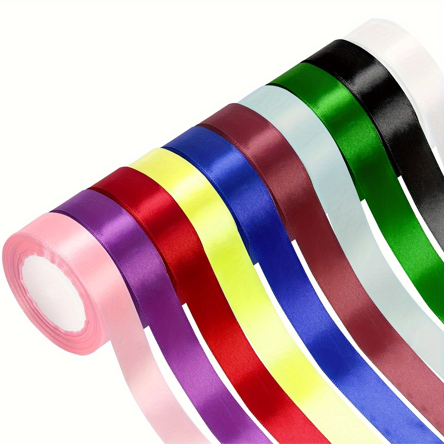 LIUYAXI 20 Colors 100 Yard Satin Ribbon Fabric Ribbon Silk Ribbon Assorted  Colors Rolls, 2/5 Wide 5 Yard/Roll, Ribbons Perfect for Crafts, Hair Bows