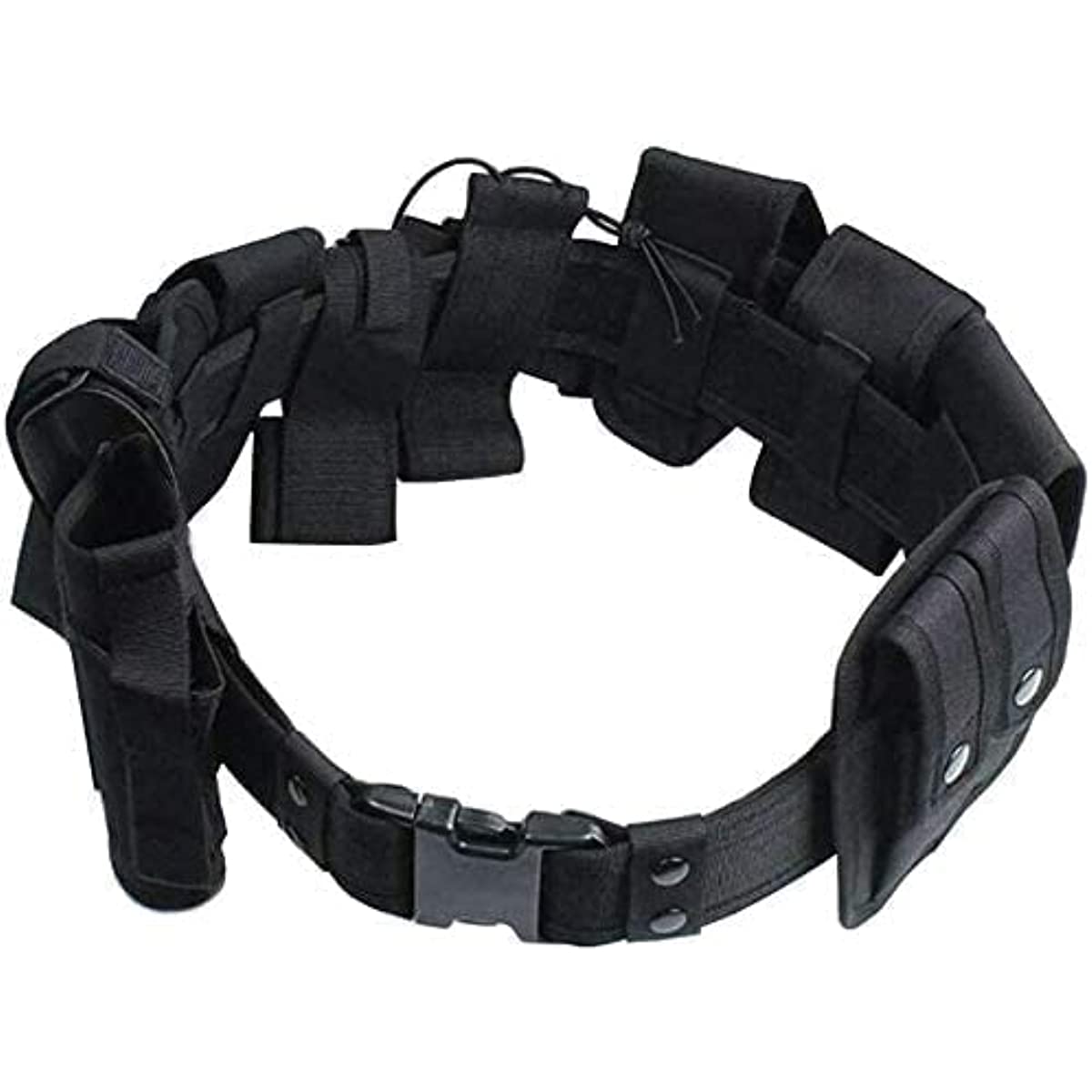  Cinturones tácticos acolchados 5 en 1 para aplicación de la  ley, equipo pesado modular cinturón de servicio policial con bolsas (verde  militar) : Deportes y Actividades al Aire Libre