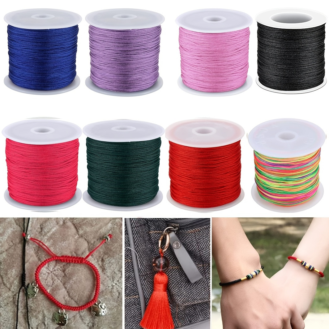  3 Rolls 0.8mm Stretchy String for Bracelets, Elastic String  Cord Rope for Jewelry Making Bracelet Necklace Beading 300m Crystal Stretch  Bracelet String Bead Cord (Black)