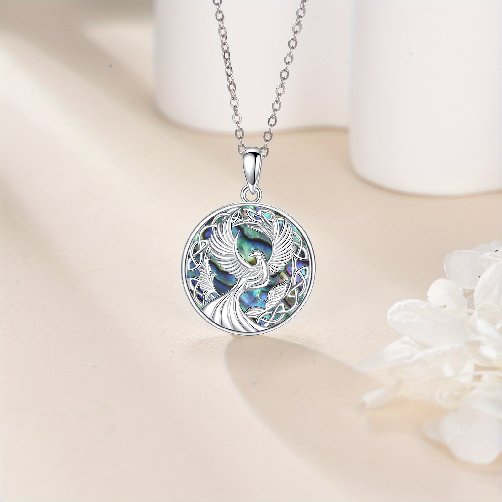 Women's 925 Sterling Silver Phoenix Rising Pendant Necklace