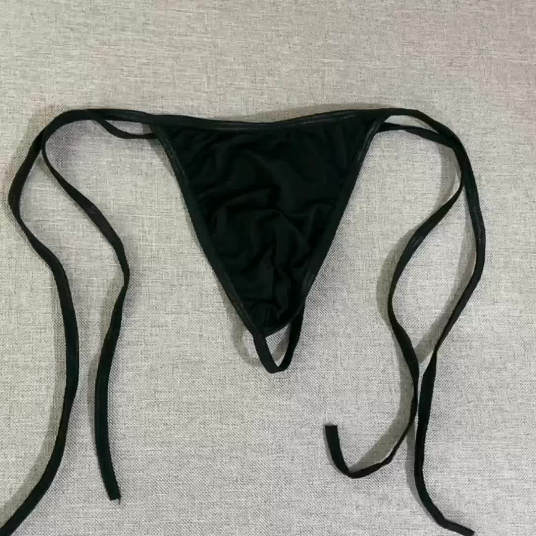 Men's Sexy String Thong, Tie Side G-String, Butt-Flaunting T-Back, Quick  Drying Micro Bikini Pouch Panties, Ice Silk Cool Low Waist Stretchy Briefs,  M