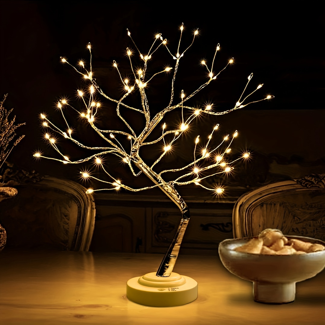 Cherry Blossom Bonsai Tree, Eighteen Inch, 48 LED Lights, Warm White and  Color-changing Modes