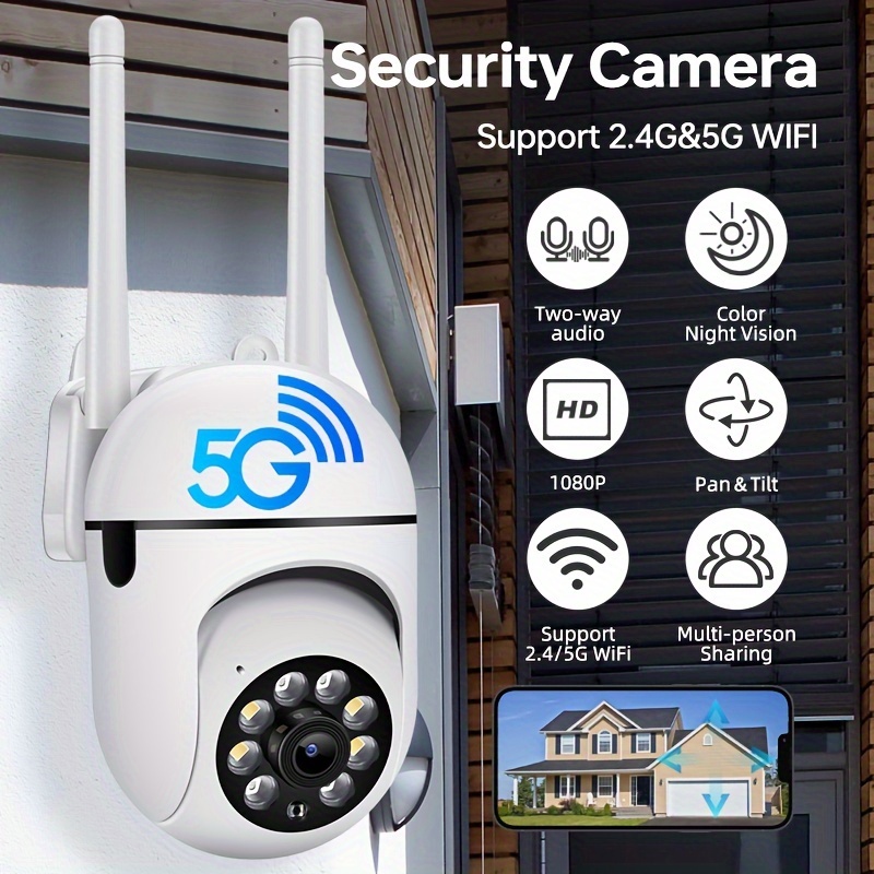 JOOAN Cámara de seguridad WiFi de doble banda 5G/2.4G, cámara para mascotas  HD 2K, cámara interior PTZ, monitor de bebé con detección de movimiento