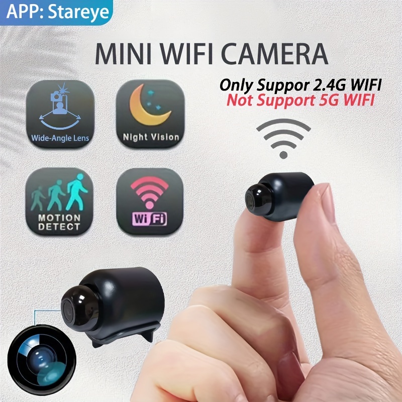 Mini WiFi cámara oculta pequeño vídeo, mini cámara espía infrarroja  inalámbrica Full HD 1080P vigilancia de seguridad del bebé, interior /  exterior micro cámara oculta (negro)