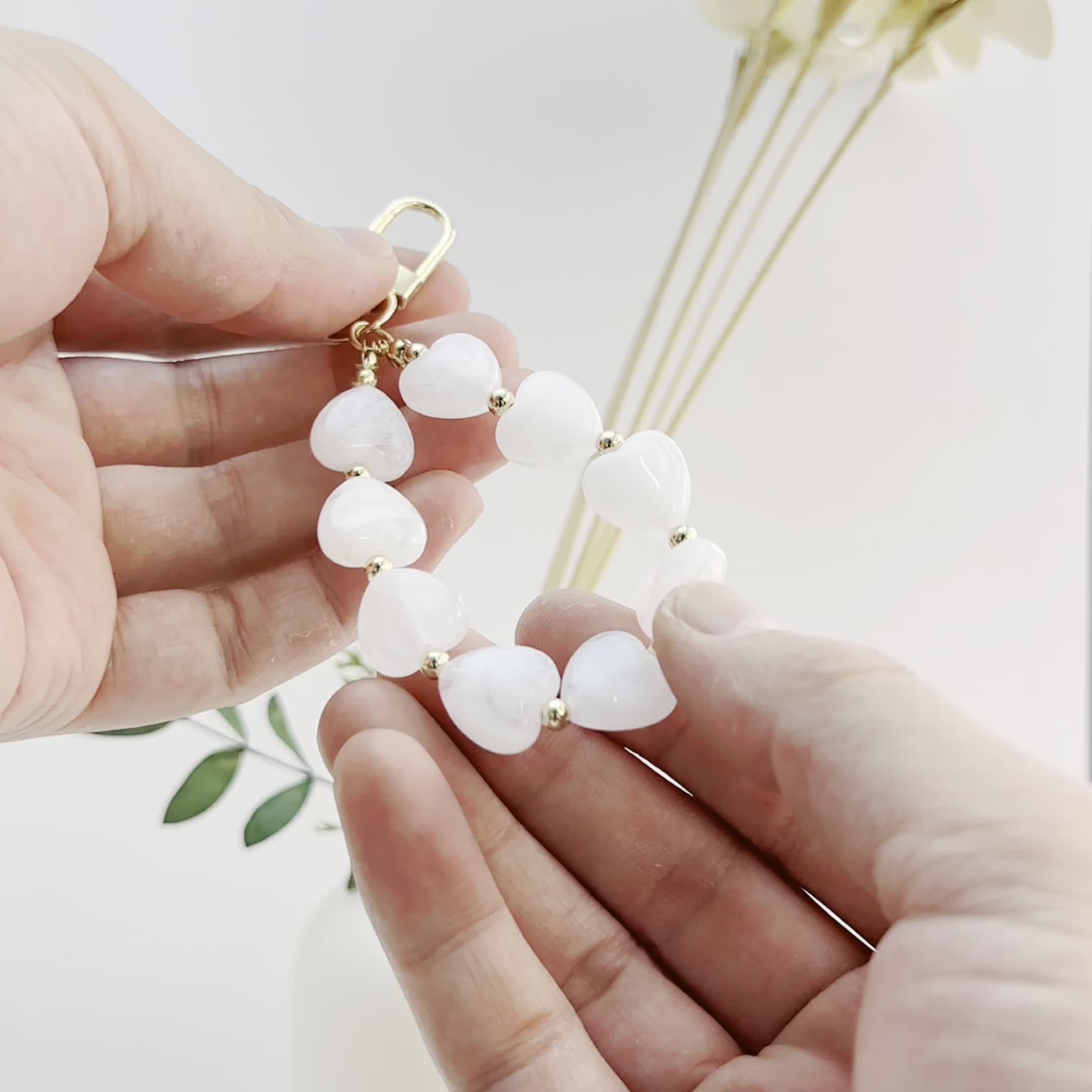 Light Luxury Acrylic Heart Charm for Phone Case & Bag Pendant