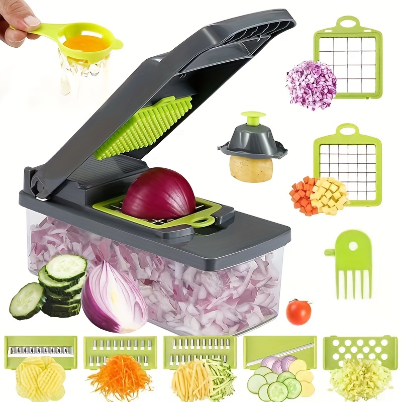 13-in-1 Vegetable Chopper Multifunctional Food Choppers Onion Chopper  Vegetable Slicer Cutter Dicer Veggie Chopper with 7 Blades - AliExpress