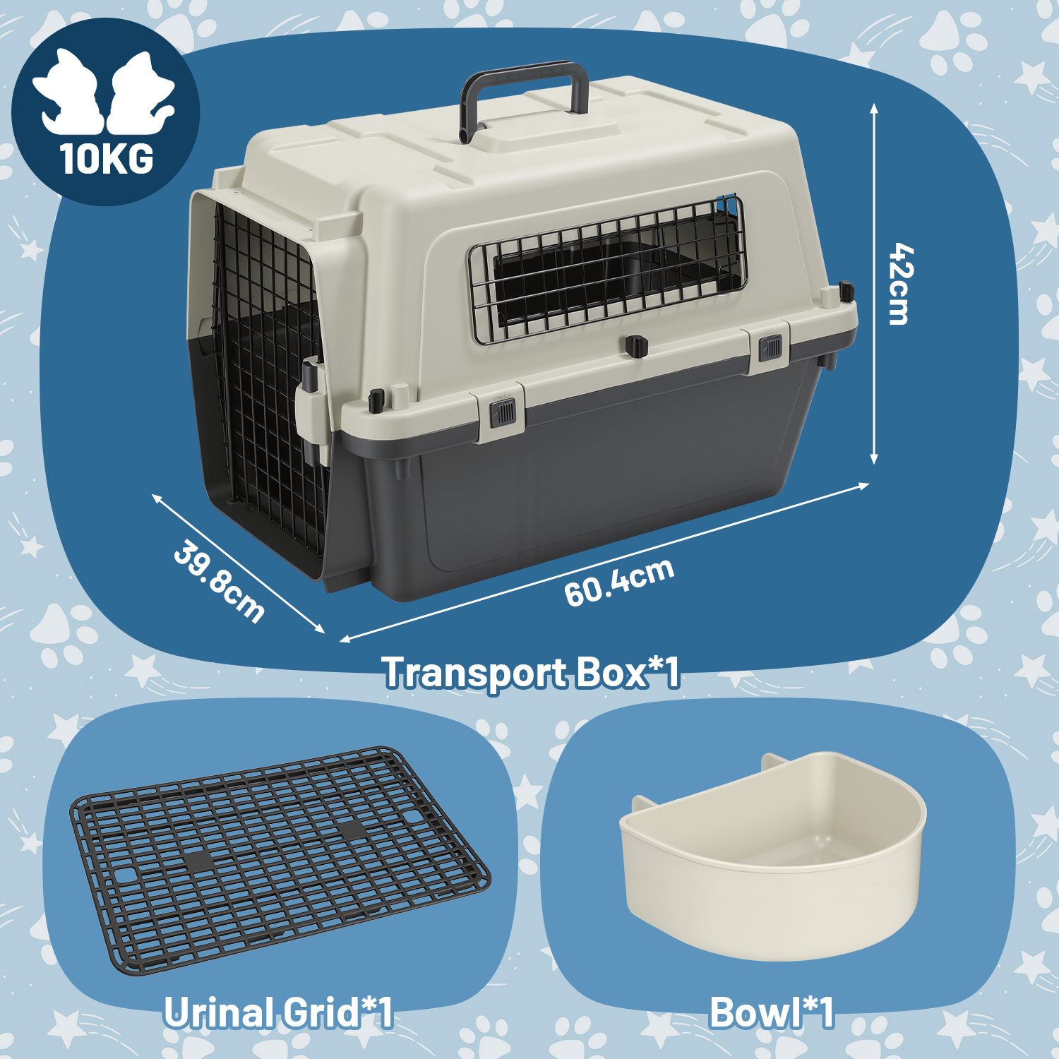 TEMU Trasporto per animali domestici, per , cani di taglia e piccoli animali. Dotato di design in rete metallica e accessori essenziali.