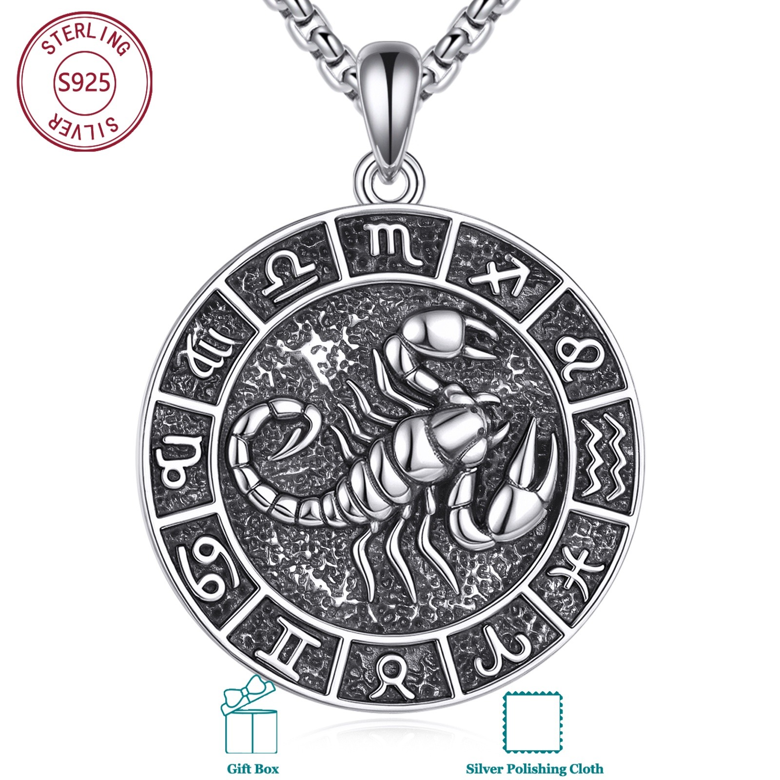 Image of 925 Sterling Silver Pendant Necklace, A Mysterious And Unique Piece Of Jewelry For Women, Skin-friendly And Hypoallergenic, Suitable For Everyday Wear