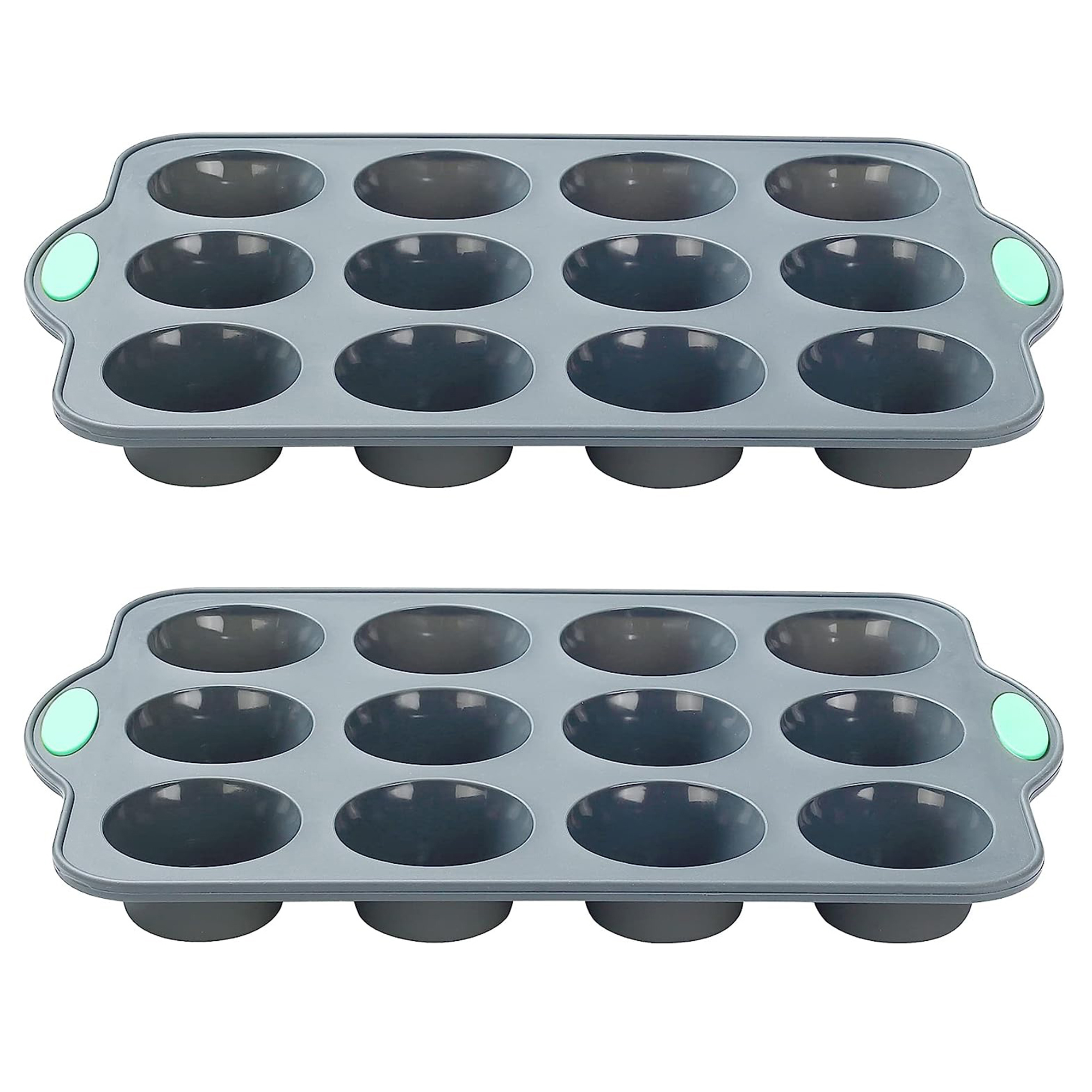 1pc 32.4*21.7*2.4cm Silicone 24 Pieces Muffin Cups Cake Mold Nordic Green  Dishwasher Safe, Oven, Easy Wash