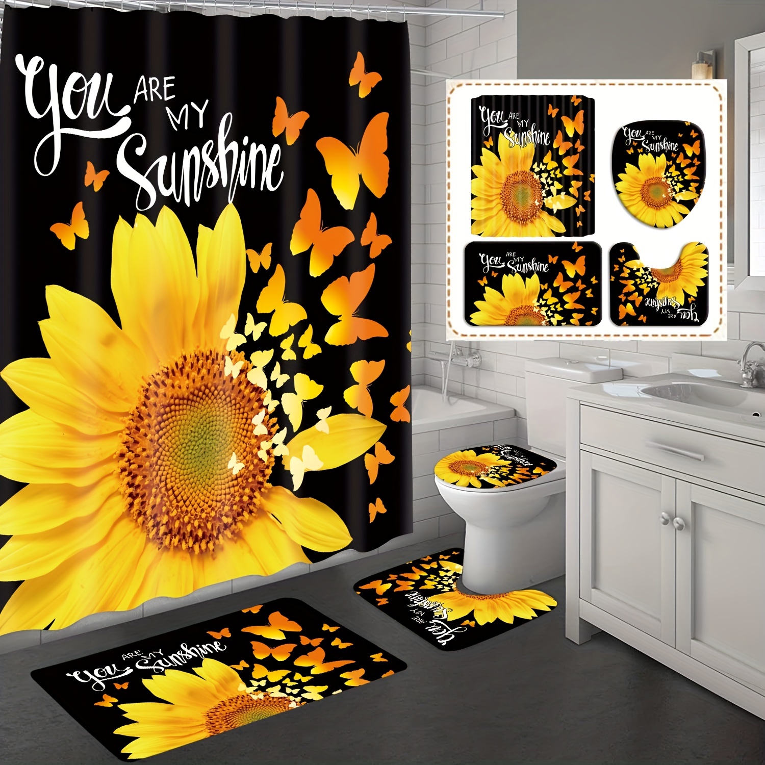 Funny Bee Gnome Shower Curtain Buffalo Plaid White Daisy For Bathroom Decor