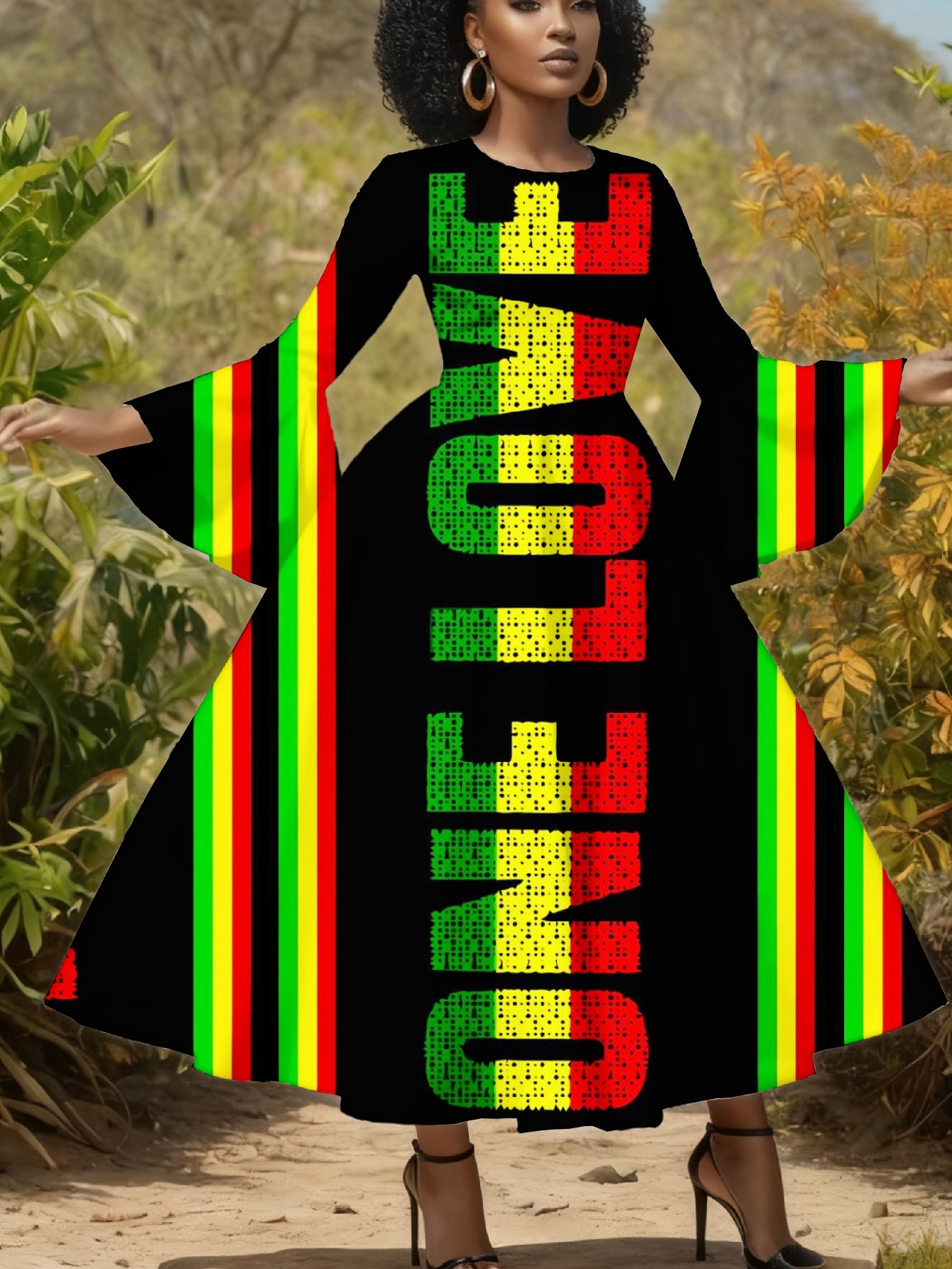 green emerald velvet dress Rasta Wrap Skirt Rasta Stripe/red/green/yellow / One Size