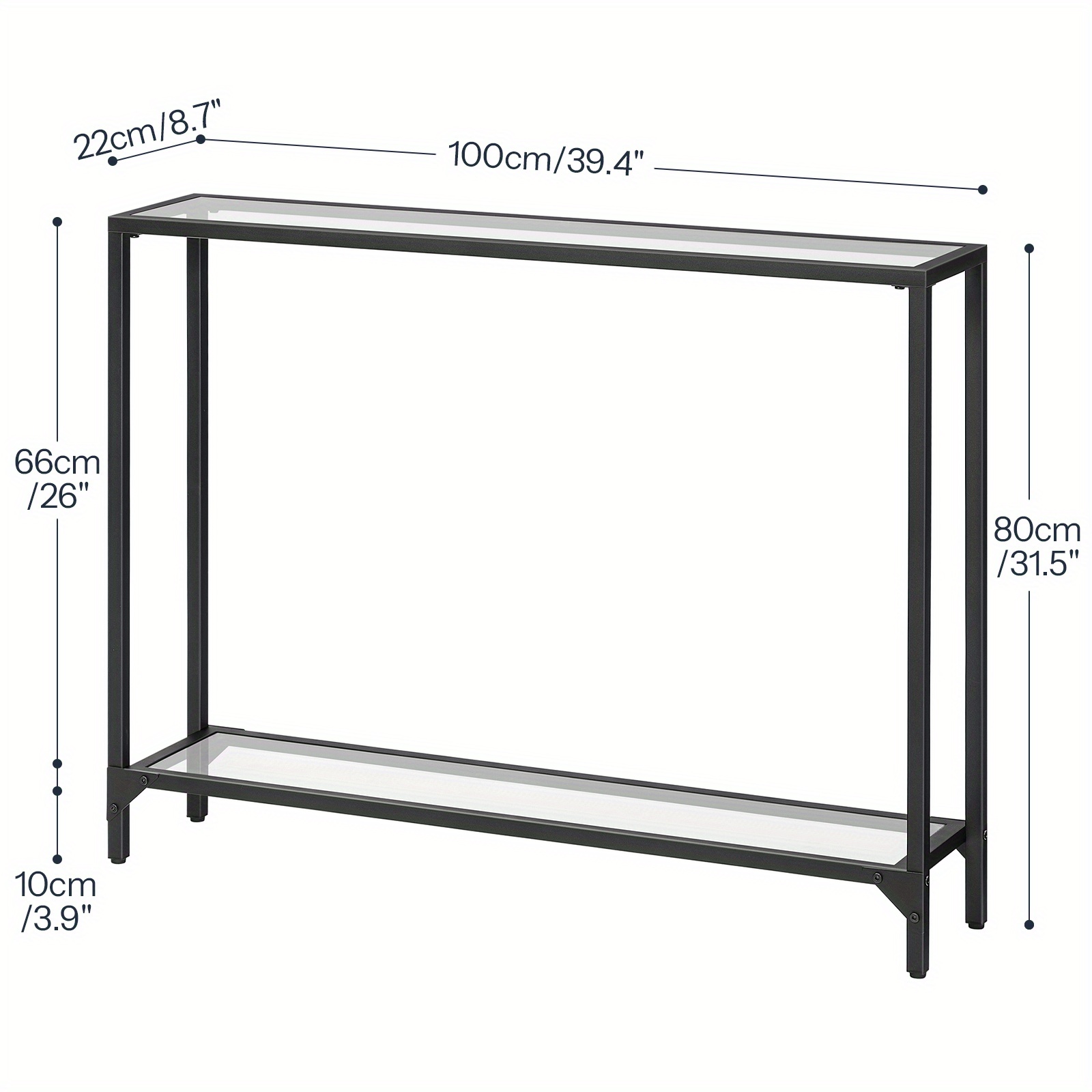 Modern Minimalist Entryway Table with Two-Tier Shelves