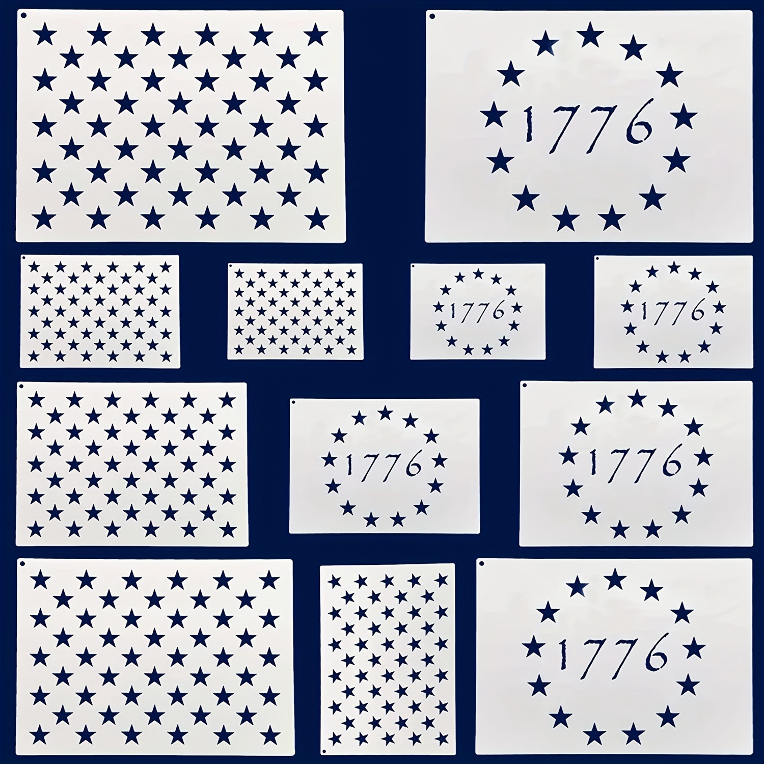 50 Stars Painting Stencil,American Flag Template,Reusable Mylar