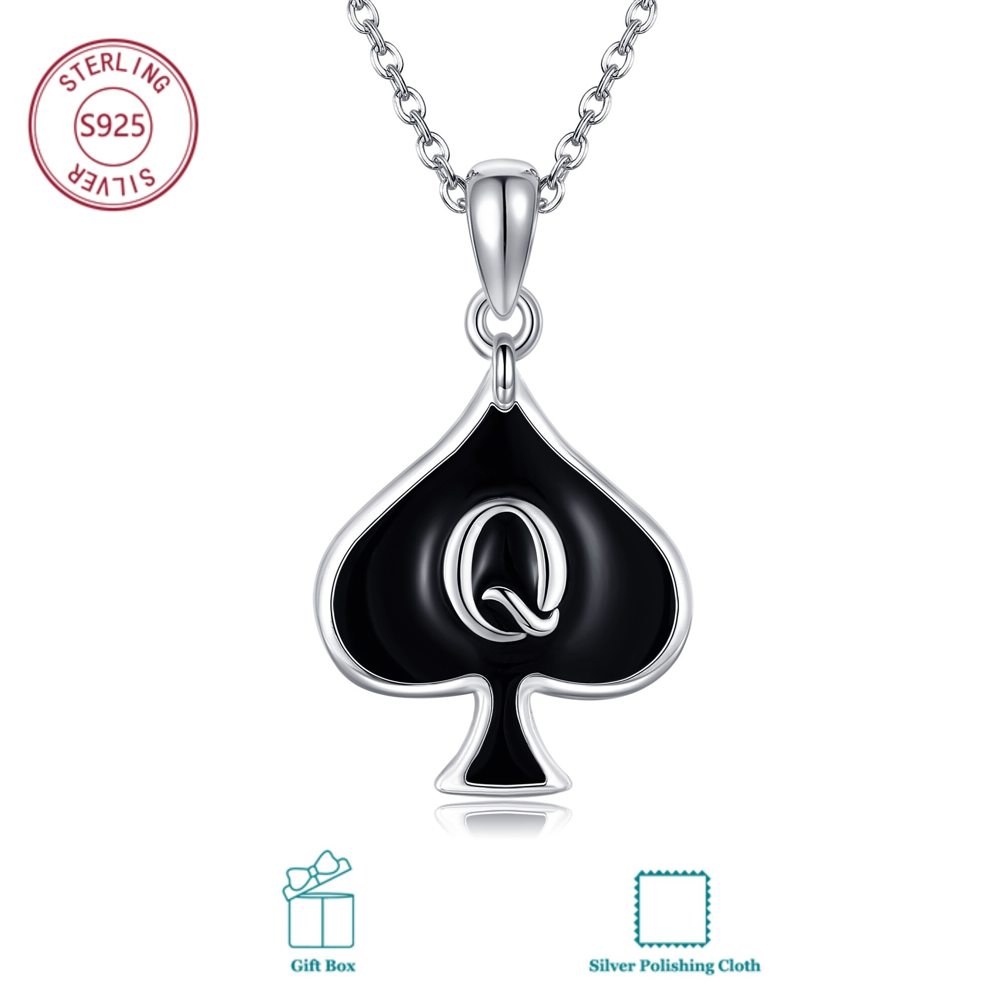 925 Sterling Silvery Queen Necklace, Elegant Personality Jewelry, Daily Matching, Skin-friendly & Anti-allergic, Suitable For Women' Wearing