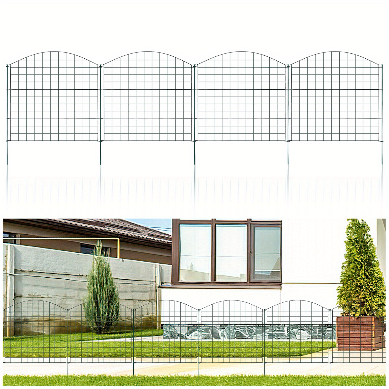 Sonnewelt Pond Fence, Garden Fence With 5pcs , Fence, Pond Fence With 6 Fixed Rails, Pond Hedge, Convex.