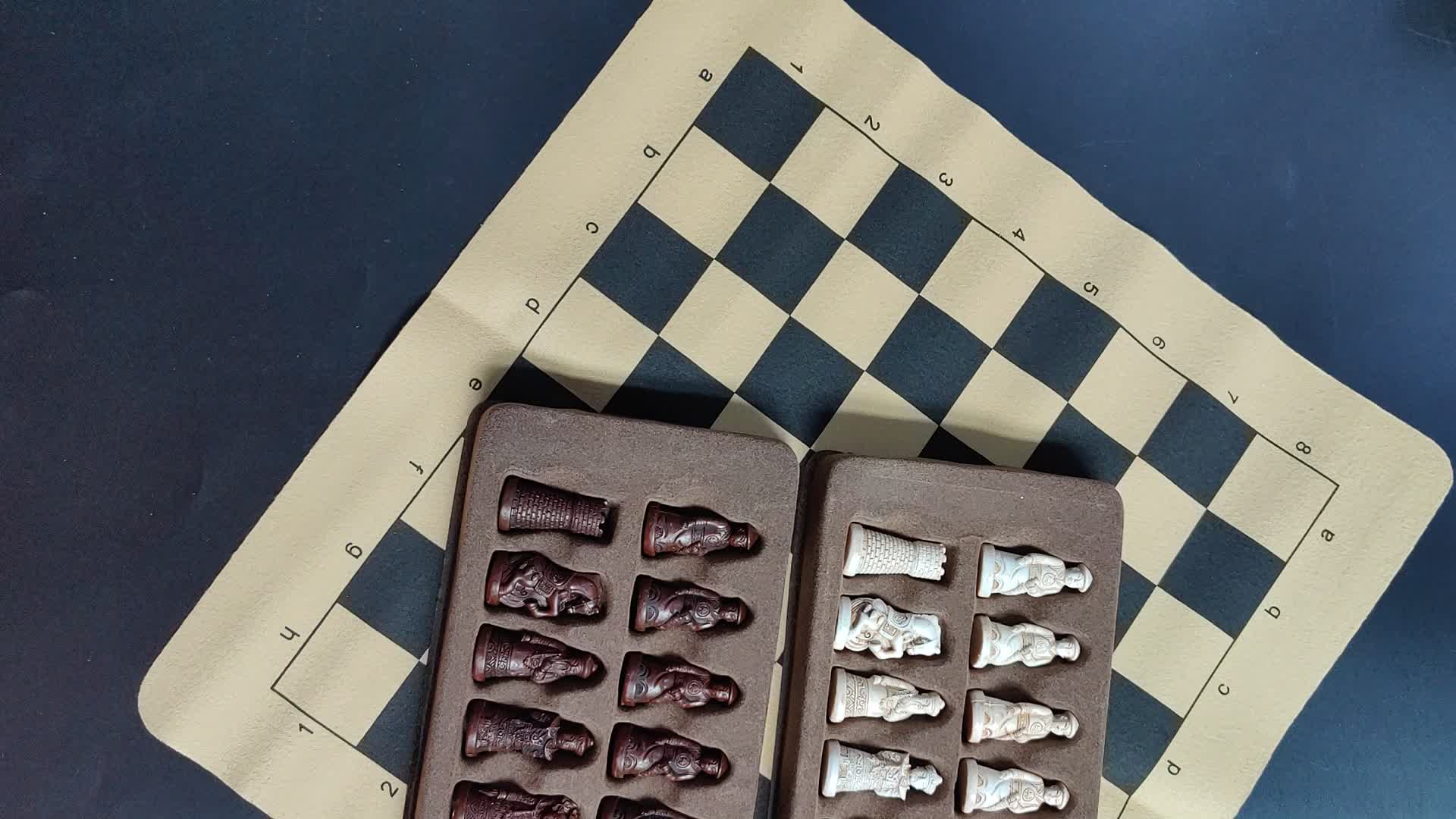 Antique Chess Large Chess Pieces Artificial Leather Chessboard Resin Chess  Pieces Character Modeling Gift Entertainment Game Box - Temu