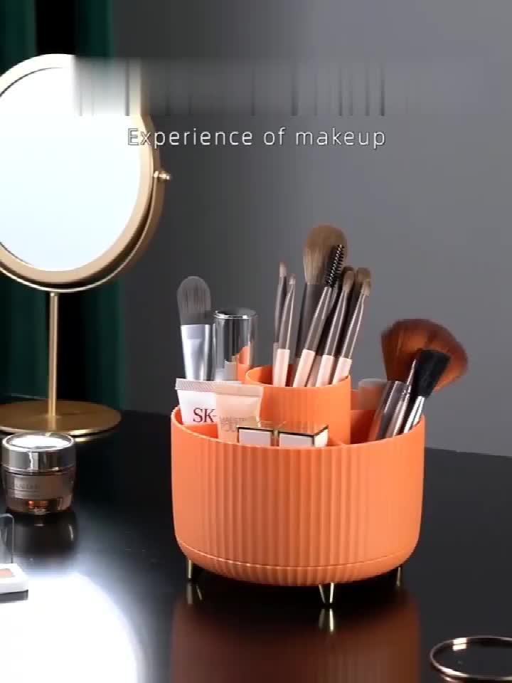 Pompotops School Supplies Desktop Rotating Makeup Brush Storage Tube  Cosmetic Rack Table Dressing Table Eye Shadow Brush Lipstick Box Pen Holder