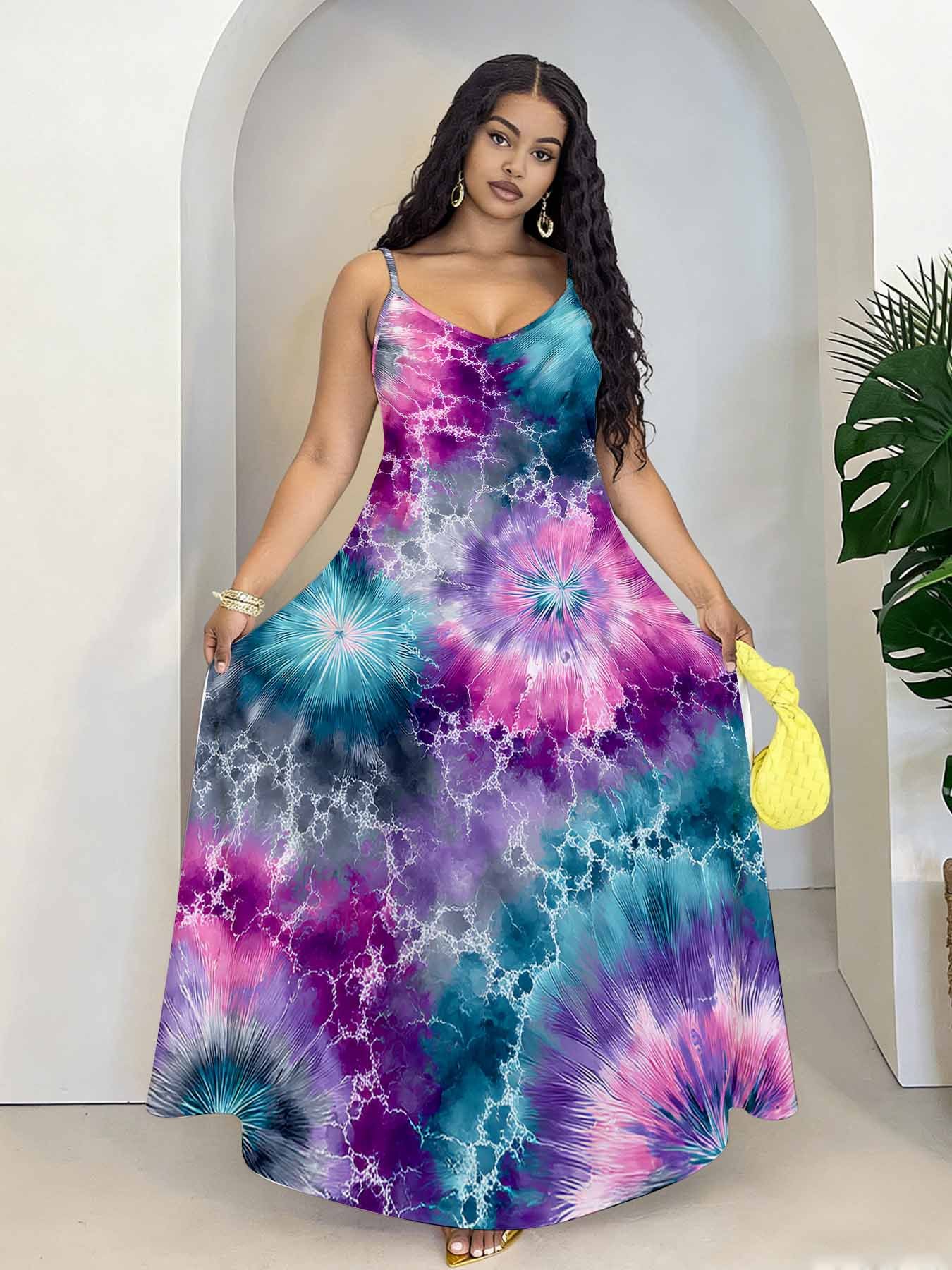 ladies tie dye dresses sold on Temu United States
