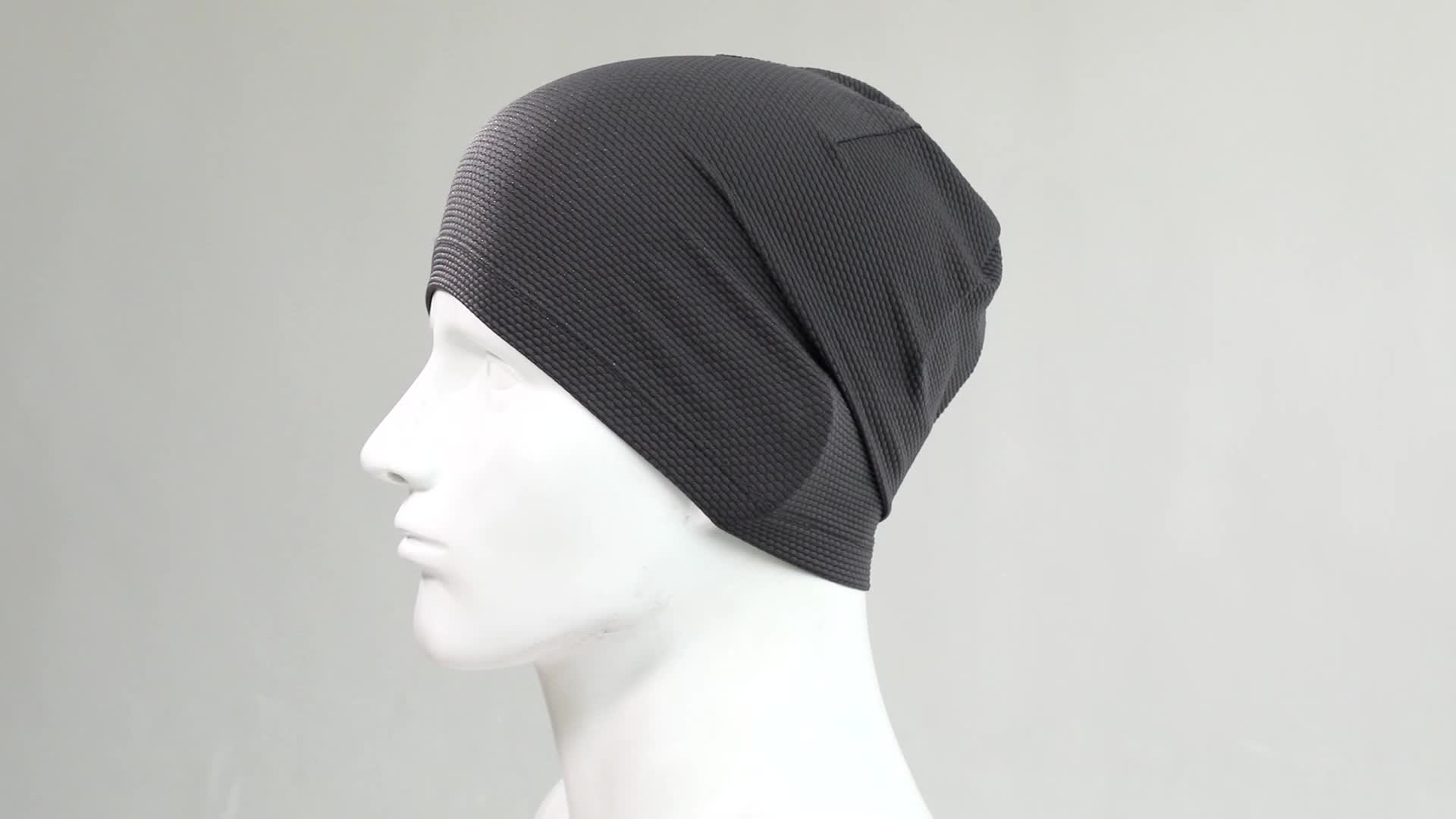 Skull Caps Mesh Fabric Biking Running Hat Sun Protection Comfortable  Cycling Accessories Breathable Polyester Liner YM-03black 