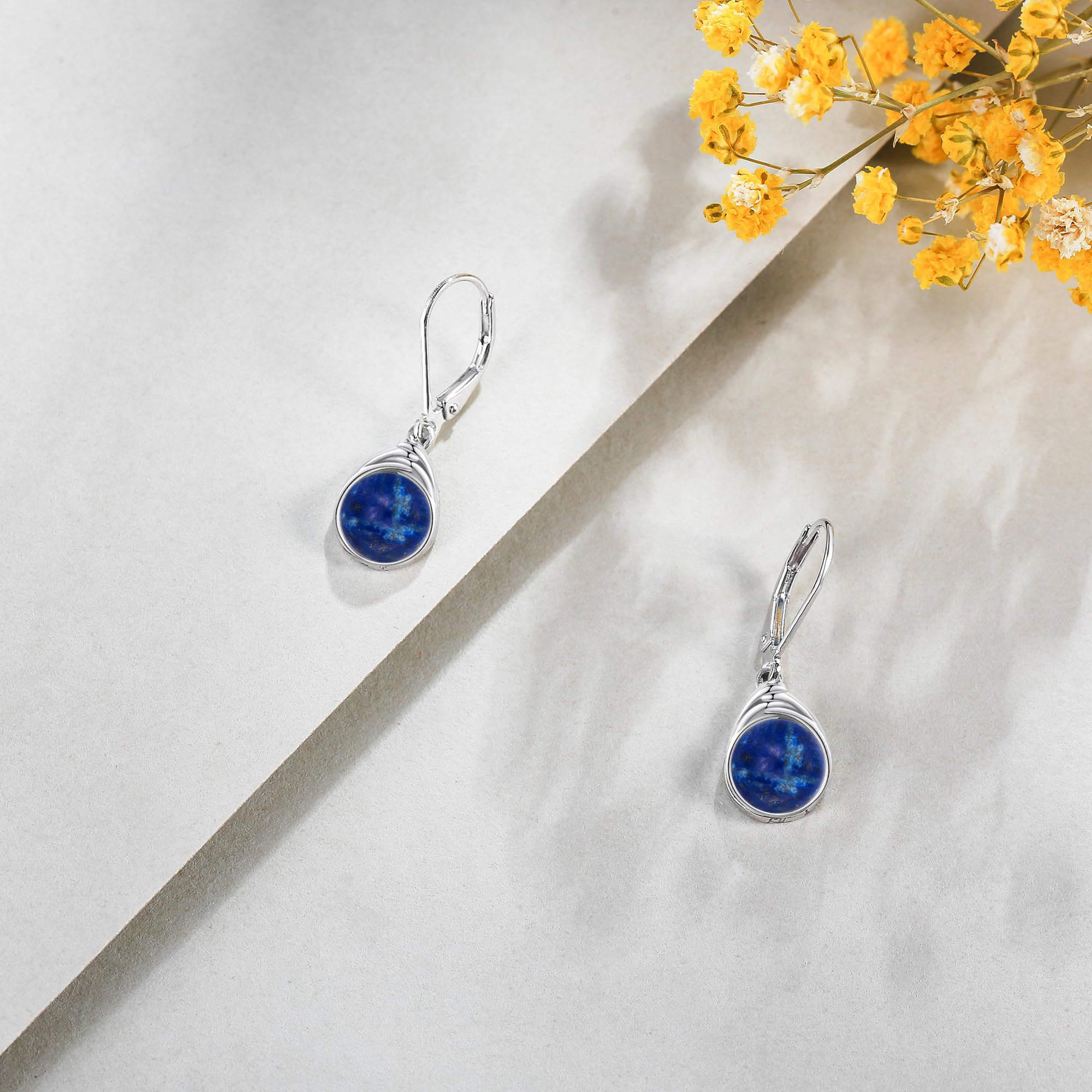s925 sterling silver   earrings for women round   leverback earrings   dangle earrings jewelry gifts Product details 3