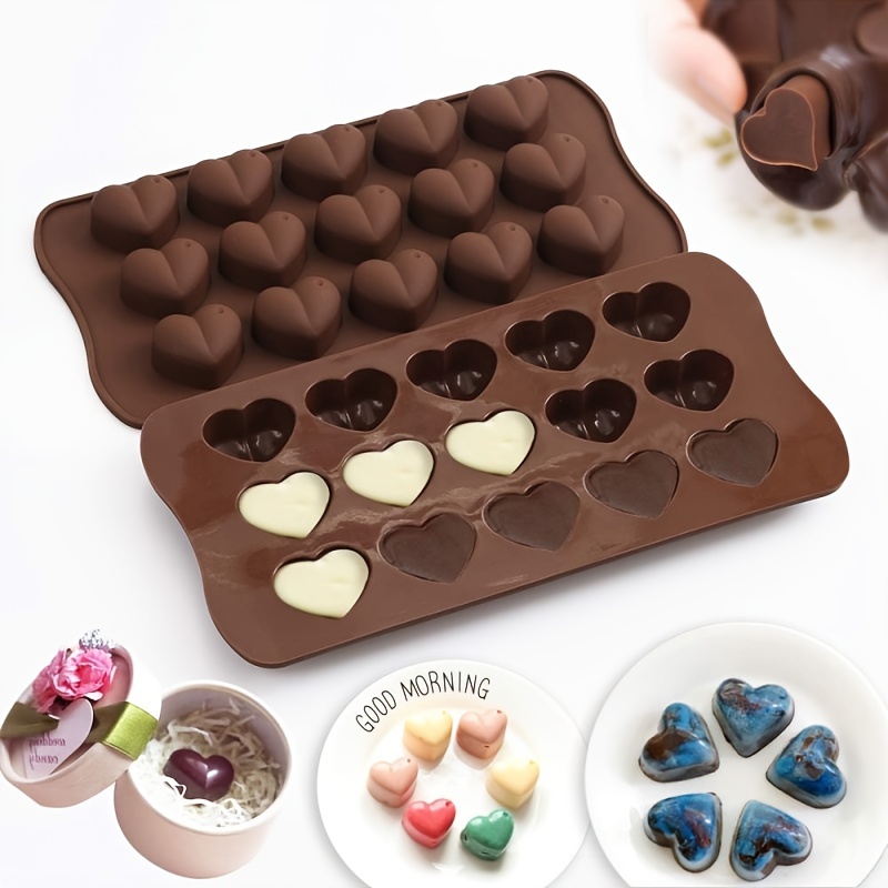 255 Holes Mini Heart Chocolate Mold Silicone Pet Treats Mold Baking Mat  Cooking Sheet For Ganache