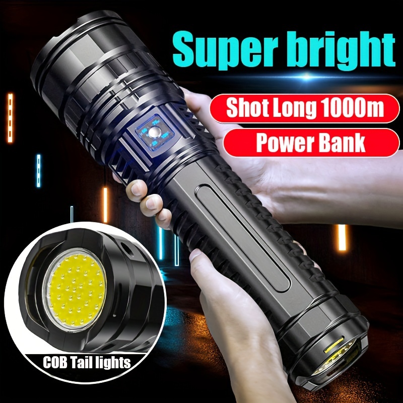 Led Emergency Handheld Flashlight Adjustable Focus Water - Temu