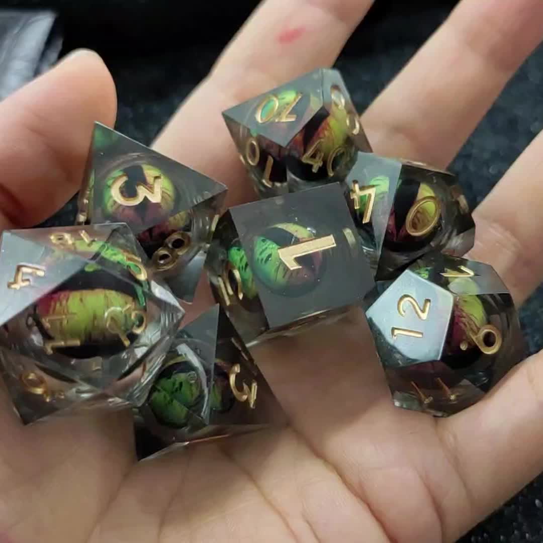 FOYTOKI 7 Peças Dados Luminosos Dragões Rpg Dados Multifacetado