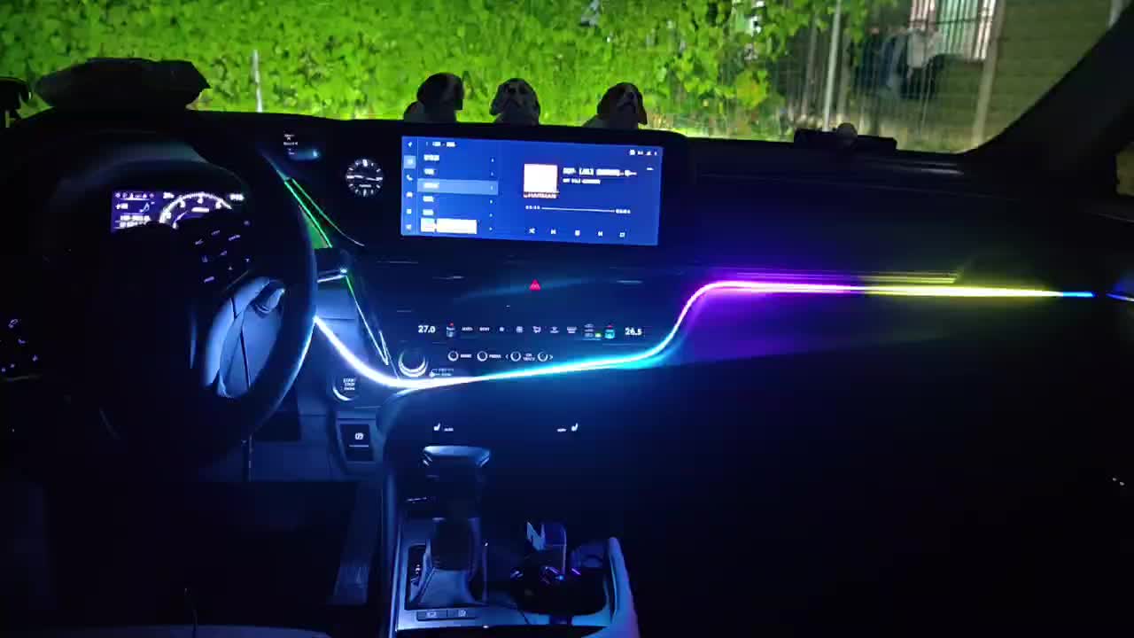 18/22 En 1 Streamer Symphony Voiture Éclairage d'ambiance 213 64 Couleur  Led Porte Lumière Intérieur Arc-en-ciel Tableau de bord Acrylique Bande Rgb  Kit