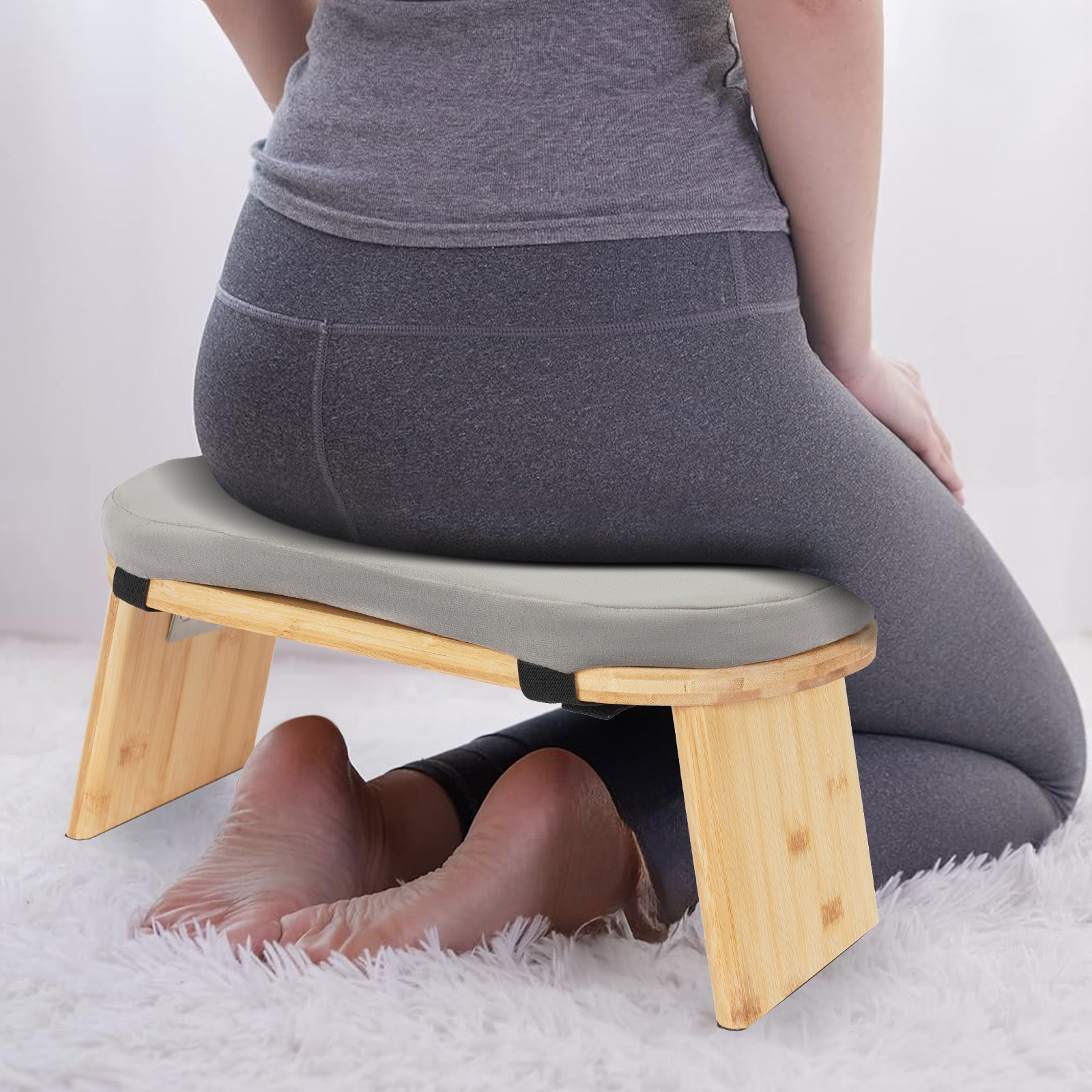 Meditation Bench Chair Men Women Portable Comfortable Sitting Kneeling