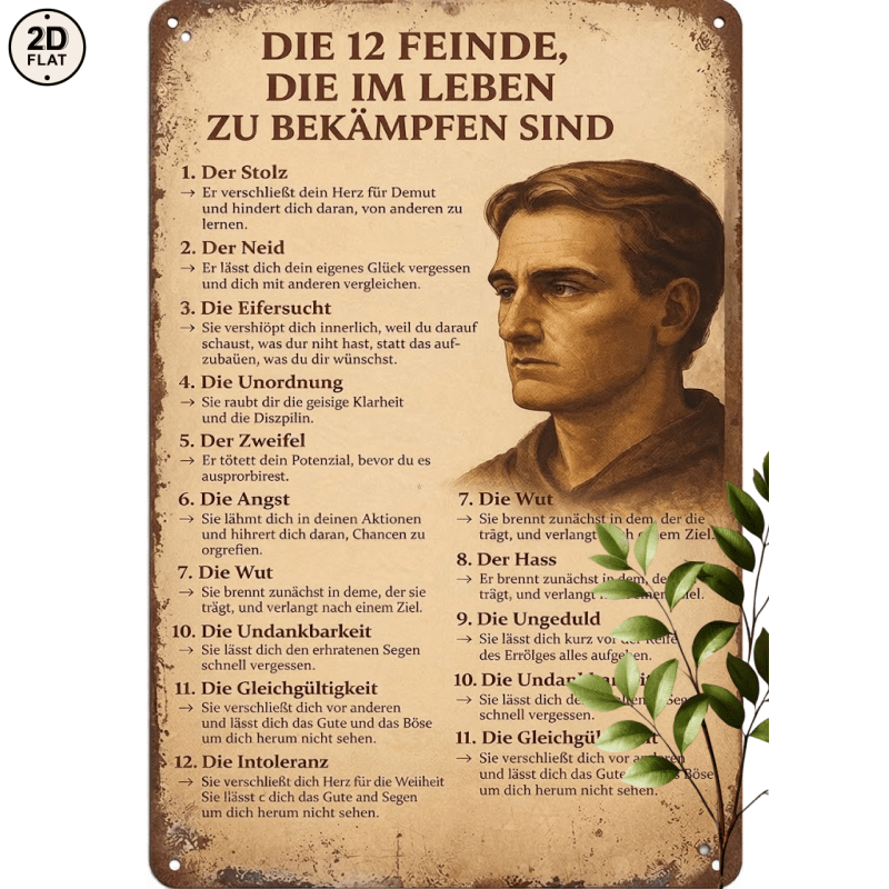 Image of 2d Flat, 1pc Metal Sign. To Fight German List With Man Portrait Perfect For Home, Office, Bar, Outdoor Decor 20x30cm 2d Flat, 2d Flat