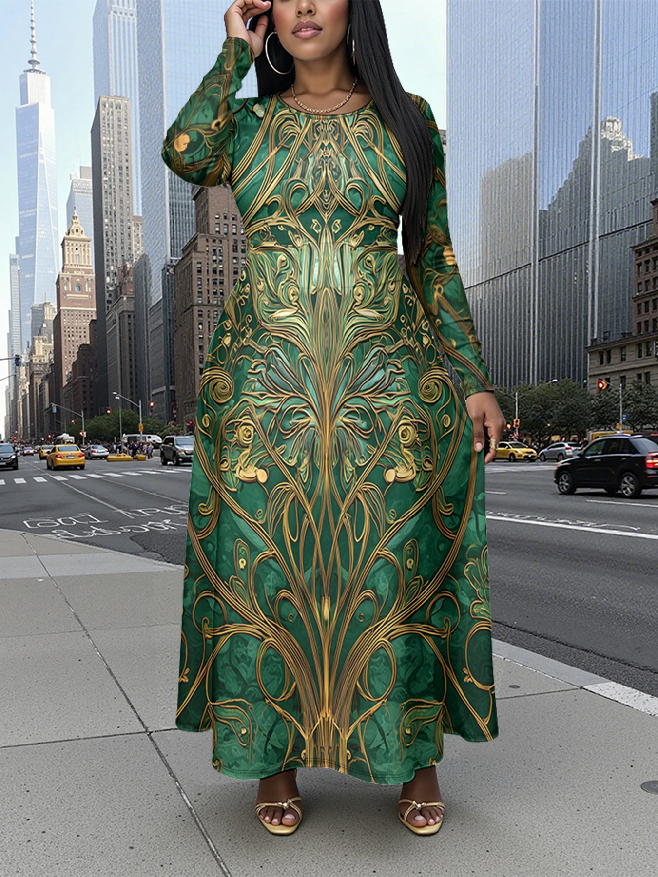 dark green dress wedding guest sold on Temu United States