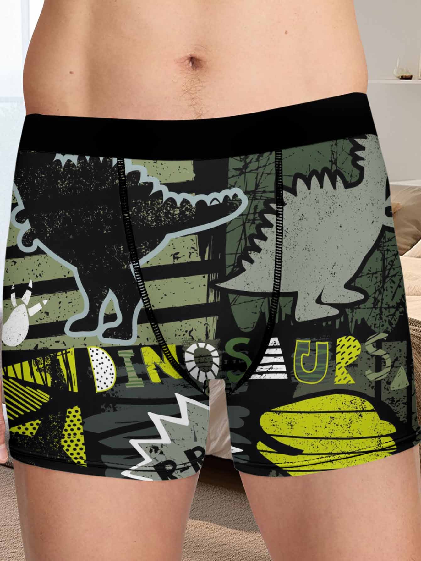 calzoncillos boxer hombre diseño dibujo dinosaurio divertido Temu