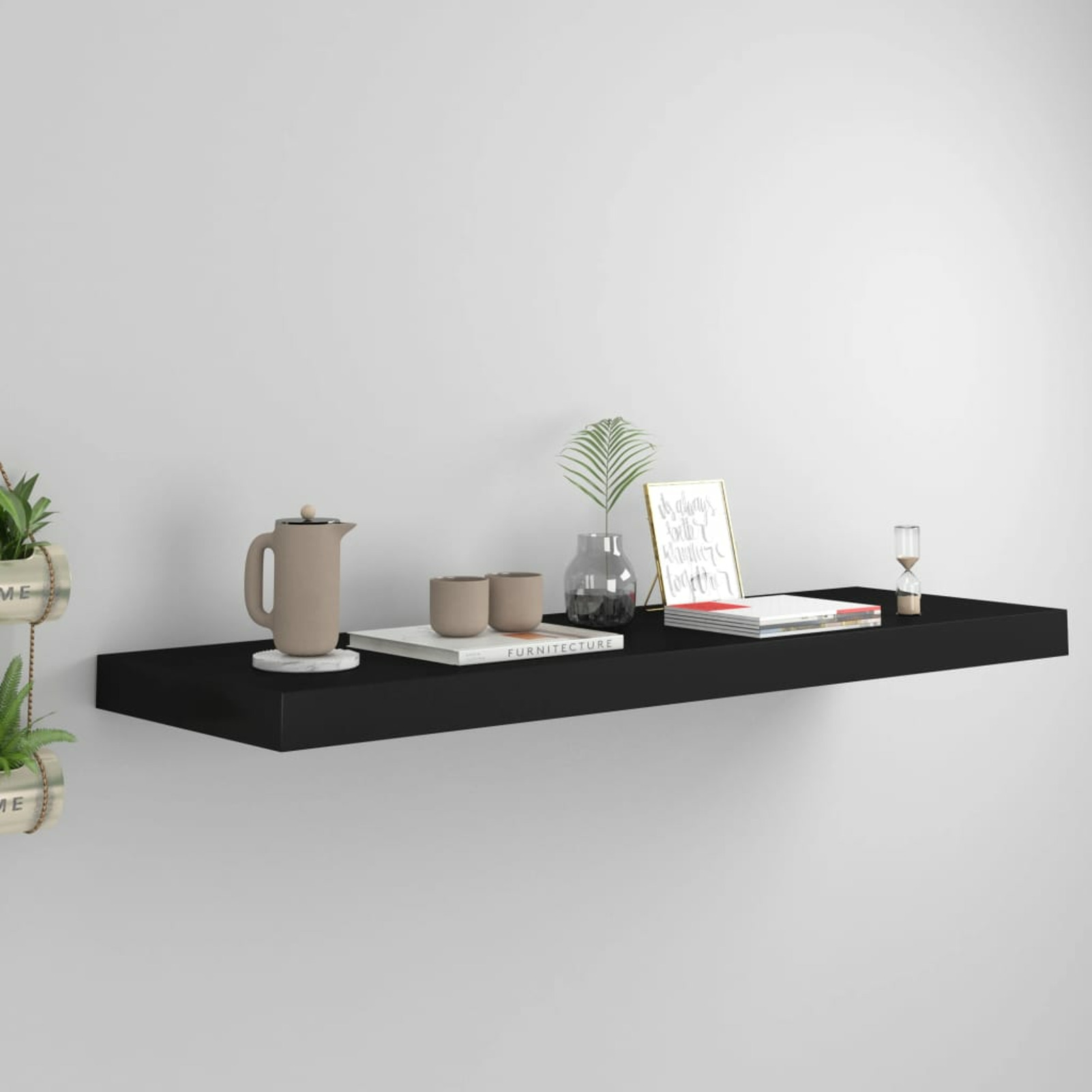 Modern Floating Shelf - Heavy-duty Mdf Wood Wall-mounted Shelf Suitable For, Bedroom, Bathroom, - Minimalist Black Storage Unit With Installation, No Metal, Space- (80x23.5x3.8cm), Standing Shelf